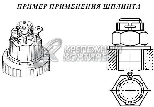 Гайка со шплинтом чертеж